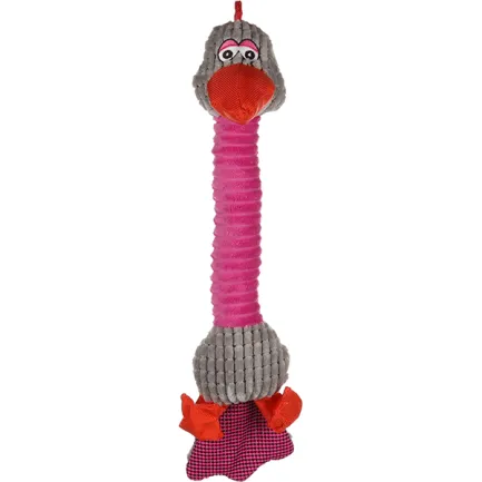 Flamingo Bird With Feet ФЛАМІНГО ПТАХ З ЛАПАМИ м’яка іграшка з пищалкою для собак 10х13х48 см