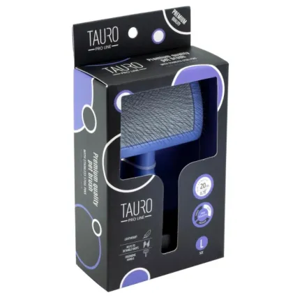 Tauro Pro Line Royal Щітка пластикова тонкі та м'які зубчики з нержавіючої сталі 20 мм, фіолетова, велика 17,5 x 10,6 x 6,2 см — Фото 2