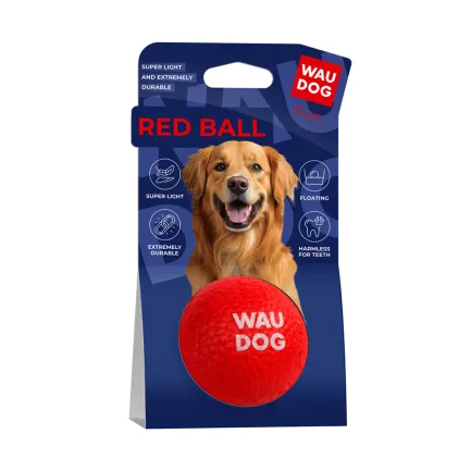 Іграшка для собак WAUDOG Fun Red Ball, спінений термопластичний поліуретан, 70 мм — Фото 2