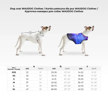 Курточка-накидка для собак WAUDOG Clothes, малюнок "Апельсини", XL, А 47 см, B 68-80 см, С 42-52 см — Фото 1