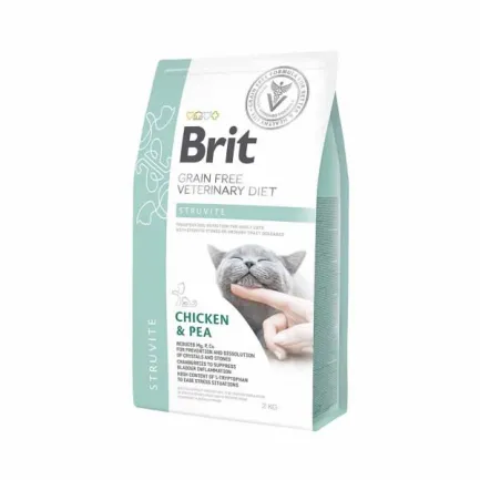 Сухий корм Brit GF VetDiet Cat Struvite для котів, при сечокам'яній хворобі, з куркою та горохом, 2 кг