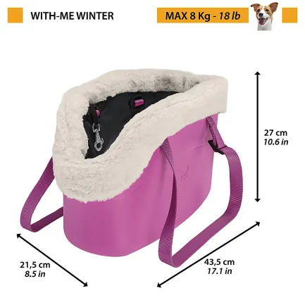 Ferplast WITH-ME BAG WINTER BLACK Сумка з чохлом, полімер+ бавовна+штучн хутро — Фото 1