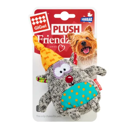 Іграшка для собак Ведмідь з пищалкою GiGwi Plush, текстиль, 10 см — Фото 1