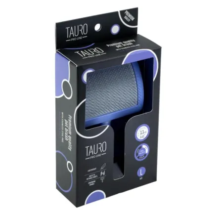 Tauro Pro Line Royal Щітка пластикова тонкі та м'які зубчики з нержавіючої сталі 11 мм, фіолетова, велика 17,5 x 10,6 x 6,2 см — Фото 2