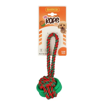 Іграшка Barksi TPR Rope Ball м'ячик на канаті з TPR вставкою 22 см — Фото 1