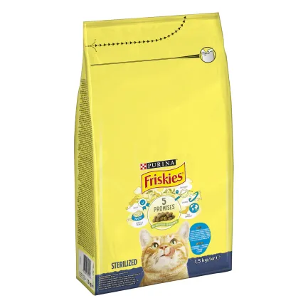 Сухий корм FRISKIES Sterilized для дорослих котів після стерилізації з лососем, тунцем та овочами 1,5 кг — Фото 1
