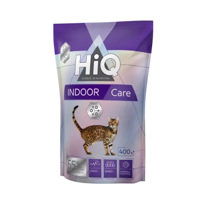 Сухий корм для дорослих котів які мешкають у будинку HiQ Indoor care 400 г