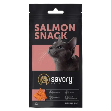 Хрумкі ласощі Savory Snack Подушечки для вибагливих котів, з лососем, 60 г — Фото 3