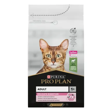 Сухий корм PRO PLAN Adult 1+ Delicate Digestion для дорослих котів з чутливим травленням та вибагливих до їжі з ягням 1,5 кг