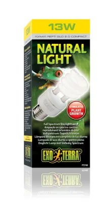 Лампа тераріумна Exo Terra Repti GLO 2.0 Natural Light для усіх видів рептилій та амфібій, люмінесцентна, 13 W, E27 (для опромінення)