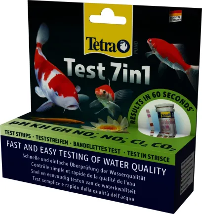 Набір індикаторних тестів Tetra Pond Test 7in1 для ставка, для перевірки показників якості води, 25 шт