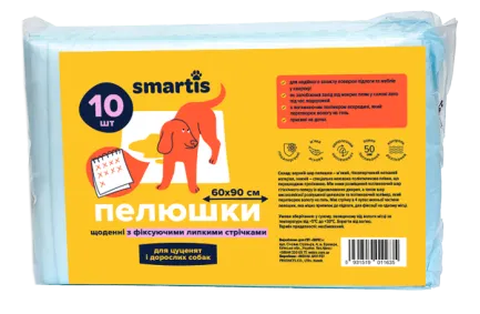 Пелюшки щоденні 60*90см з фіксуючими липкими стрічками (10 шт)