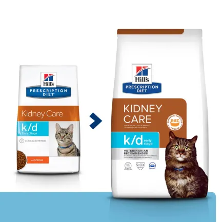 Hill’s Prescription Diet k/d Early Stage Сухий корм для котів для підтримання функції нирок на ранній стадії захворювання, 1,5 кг — Фото 1