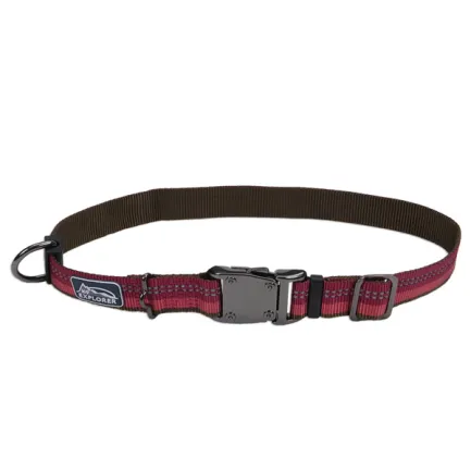 Coastal K9 Explorer Collar КОСТАЛ К9 ЕКСПЛОРЕР світловідбивний нашийник для собак, 2.5х30-46см Малиновий