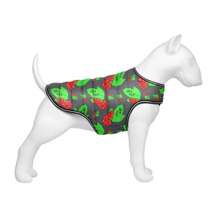 Курточка-накидка для собак WAUDOG Clothes, малюнок "Калина", M, А 37 см, B 52-62 см, С 36-47 см