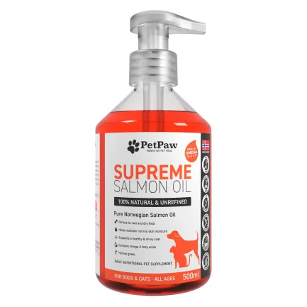 Олія лососева SUPREME SALMON OIL для собак та котів для покращення стану шкіри та шерсті 500 мл