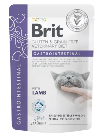 Корм вологий Brit GF VD Gastrointestinal для котів з ягням 85 г