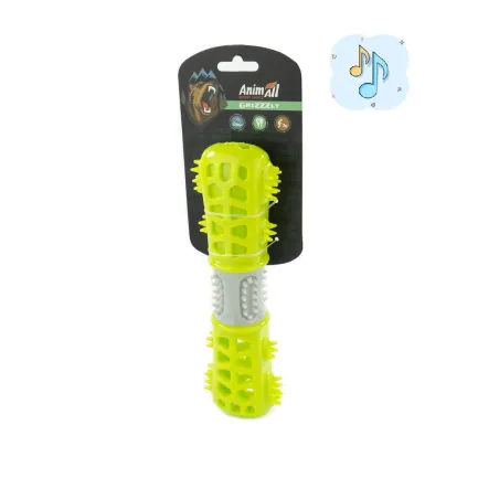 Іграшка AnimAll GrizZzly мультифункціональна кісточка, для собак, 24.4×7.3×5.1 см, зелено-сіра