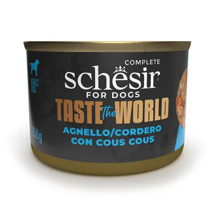 Schesir Taste the World Lamb With Cous Cous ШЕЗІР ЯГНЯ З КУСКУСОМ в бульйоні натуральні консерви для собак, вологий корм, банка 150г 0,15 кг
