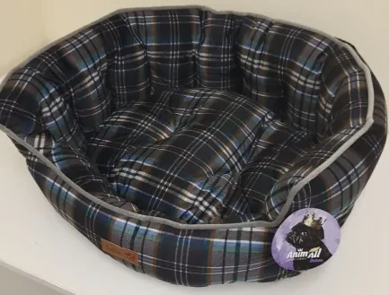 Лежанка AnimAll Royal Soft-2 M BLACK-MARINE для собак і котів, клітка, 59×53×23 см