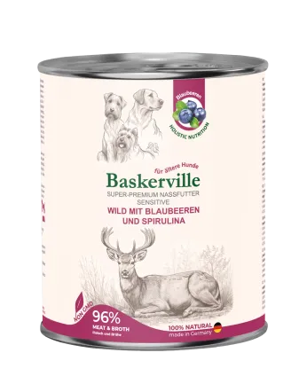 Baskerville HF Sensitive Wild Mit Blaubeeren und Spirulina. Оленина з чорницею та спіруліною, 800 г