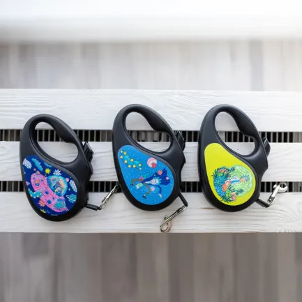 Повідець-рулетка для собак WAUDOG R-leash, малюнок "Рік та Морті 1", L, до 50 кг, 5 м, світловідбиваюча стрічка чорний — Фото 7