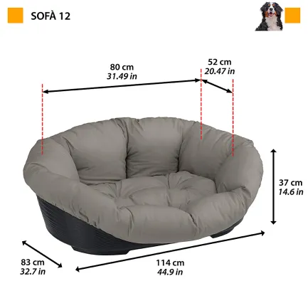 Ferplast SOFA' 12 Місце д/собаки пластик+чохол (бавовна) — Фото 1