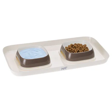 Ferplast GLAM TRAY XS DOVE GREY Лоток з мисками для котів і собак — Фото 2