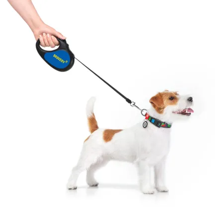 Повідець-рулетка для собак WAUDOG R-leash, малюнок "Сміливість", M, до 25 кг, 5 м, світловідбиваюча стрічка чорний — Фото 5
