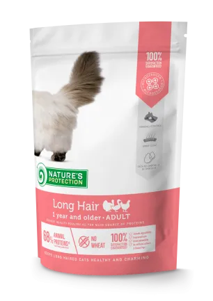 Сухий корм для дорослих котів з довгою шерстю Nature's Protection Long hair 400г