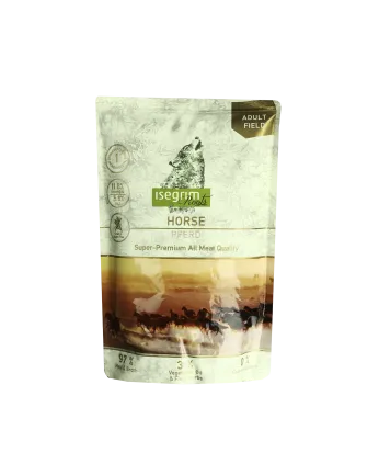 ISEGRIM Pouch Roots Horse Monoprotein 410 г Вологий корм для собак. Конина з овочами, лляною олією та травами