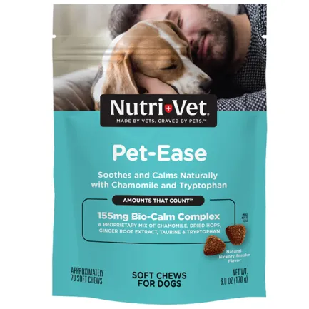 Nutri-Vet Pet-Ease Soft Chews НУТРІ-ВЕТ АНТИСТРЕС заспокійливий засіб для собак, м’які жувальні таблетки 0,17 кг