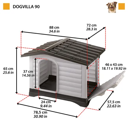 Ferplast DOGVILLA 90 Буда пластик з відкрив боковиною — Фото 1