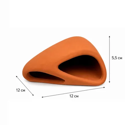 Декорація Hobby Wave Cave 1 red 12x12x5,5 см - керамічне укриття для риб і креветок в акваріумі (41657) — Фото 1