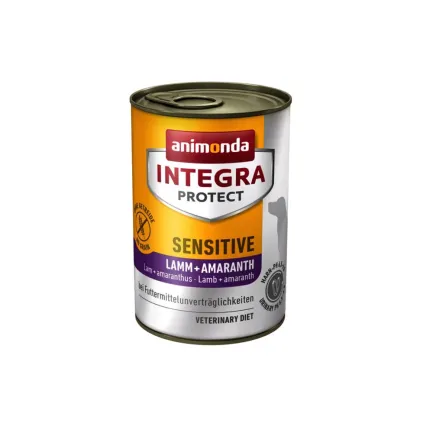 Корм вологий ветеринарний для собак Integra Protect Sensitiv Lamb + Amaranth при харчовій непереносимості, ягня/пастернак, 400 г