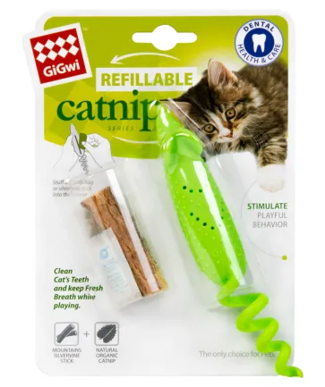 Іграшка для котів Мишка гумова GiGwi Refillable Catnip, гума, 16,5 см — Фото 1
