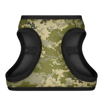 Шлея для собак м'яка WAUDOG Clothes з QR паспортом, "Мілітарі", XS2, В 28-31 см, С 20-22 см — Фото 1