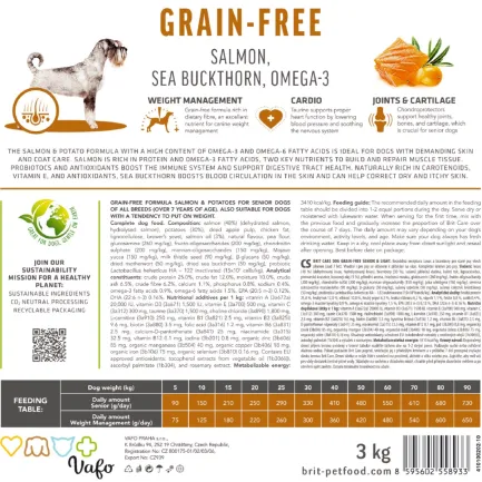 Сухий корм Brit Care Dog Grain-free Senior &amp; Light для старіючих собак, беззерновий з лососем, 12 кг — Фото 6