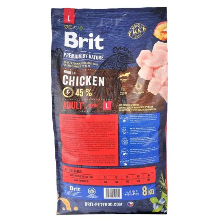 Сухий корм Brit Premium Dog Adult L для дорослих собак великих порід, з куркою, 8 кг — Фото 2