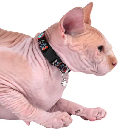Нашийник для Котів BronzeDog Urban Нейлоновий з Пластиковою Пряжкою та Дзвіночком Ацтеки XS — Фото 4