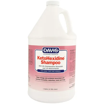 Davis KetoHexidine Shampoo ДЕВІС КЕТОГЕКСИДИН шампунь з 2% хлоргексидином та 1% кетоконазолом для собак і котів із захворюваннями шкіри 3,8 л