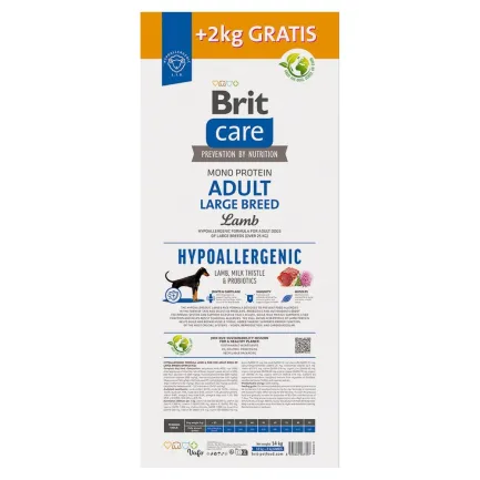 Корм Brit Care Dog Hypoallergenic Adult Large Breed для собак великих порід, гіпоалергенний з ягням, 12+2 кг — Фото 2