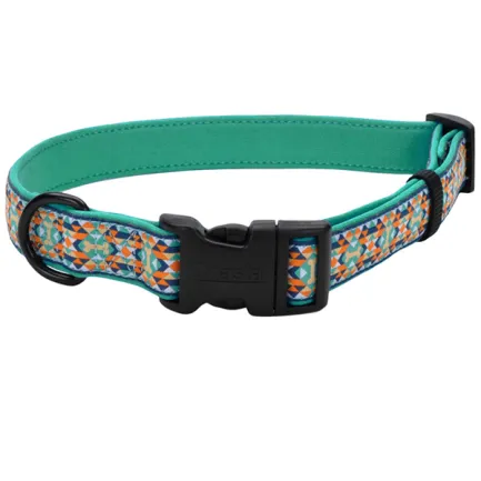 Coastal Ribbon Weave Collar КОСТАЛ РІББОН ВЕЙВ нашийник для собак Темно-бірюзовий з кісточками