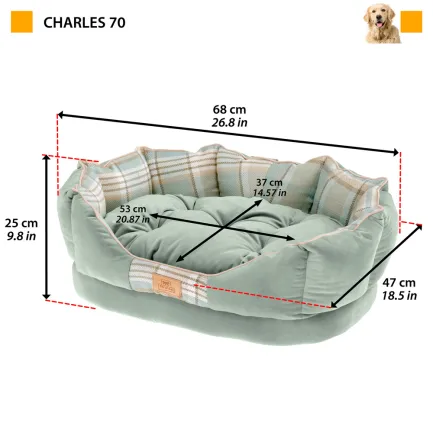Ferplast CHARLES 70 CUSCINO BLU М'яке місце, фібра, велю то, жаккард — Фото 1
