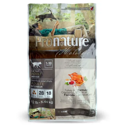Pronature Holistic Cat Turkey&amp;Cranberries ПРОНАТЮР ХОЛІСТИК ІНДИЧКА З ЖУРАВЛИНОЮ сухий холістик корм для котів 5,44 кг