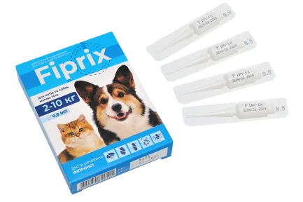 Фіпрікс (Fiprix) краплі для котів та собак 2-10 кг (4*0,8 мл), MODES — Фото 1