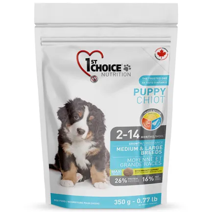 1st Choice Puppy Medium&amp;Large Chicken ФЕСТ ЧОЙС ЦУЦЕНЯ СЕРЕДНИЙ ВЕЛИКИЙ КУРКА сухий суперпреміум корм для цуценят середніх та великих порід 0,35 кг
