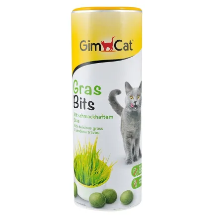 Ласощі GimCat GrasBits для кішок, таблетки з травою, 425 г