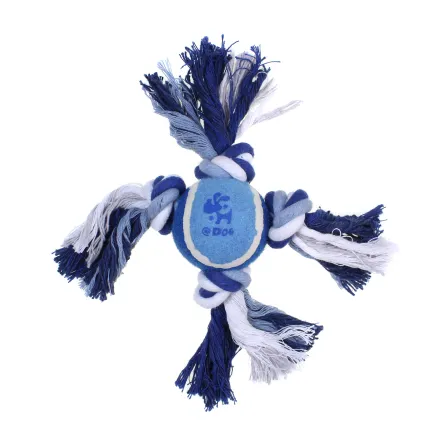 Іграшка для собак MISOKO&amp;CO Тенісний м'яч з вузлами з мотузки, blue, 27cm