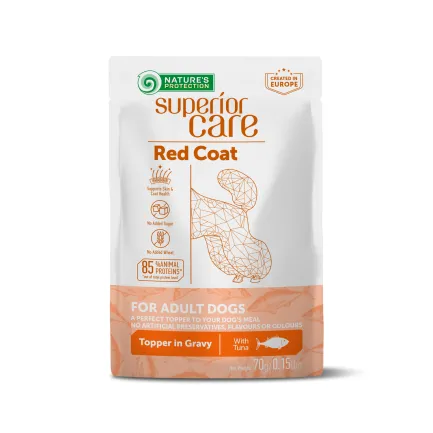 Nature's Protection Superior Care Red Coat Adult Tuna Додатковий вологий корм для собак з рудим забарвленням з тунцем, 70 г
